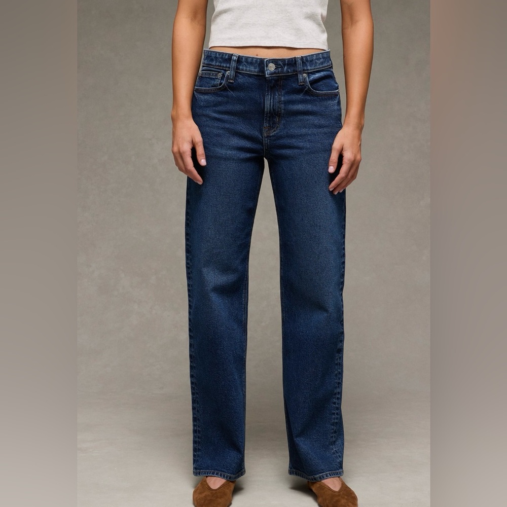 American Eagle Outfitters Dark Blue Straight Leg Jeans